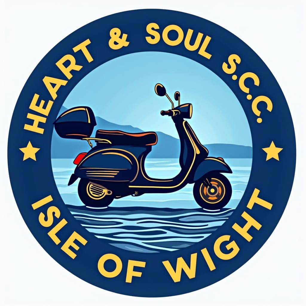 Lambretta Scooter Logo on Isle of Wight in Cobalt Blue