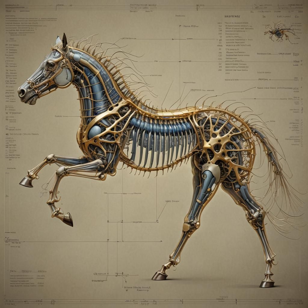 Hyperdetailed Centipede Horse X-Ray in 8K