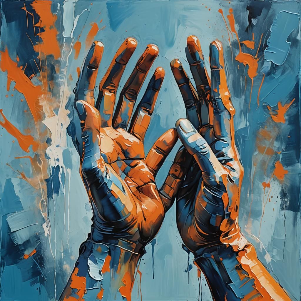 Hands in Sarpa Mudra: Abstract Expressionism