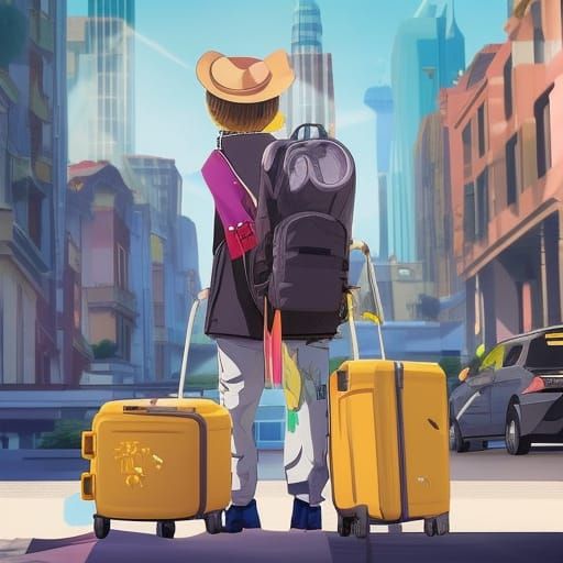 Cute Burmese Cats Leaving Home in Anime Style