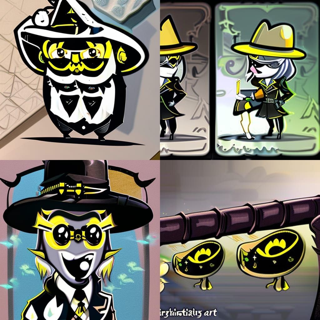 Cute Cthulhu Detective in 1960s Anime Style