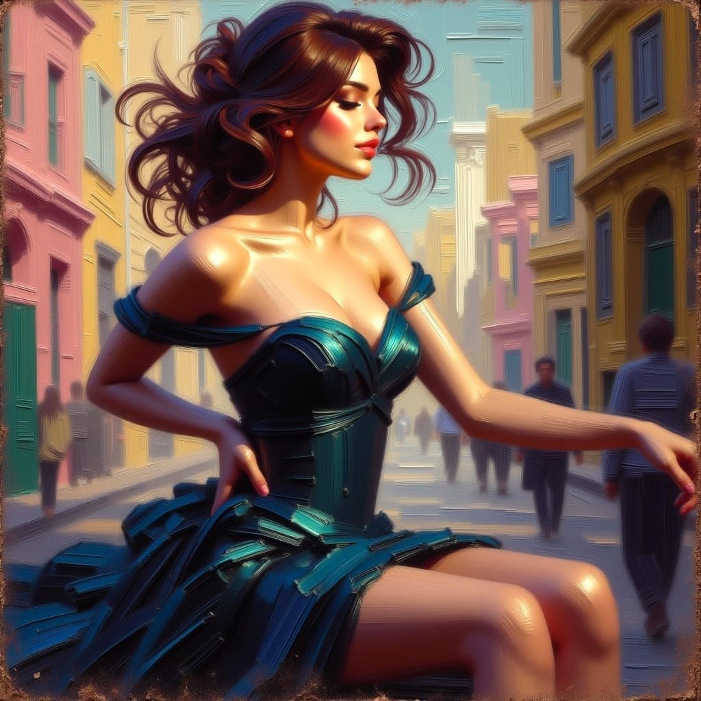 Elegant Belle Époque Woman in a Luxurious Salon