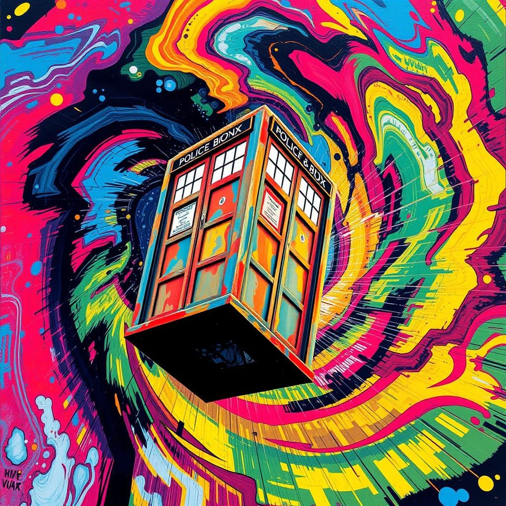 Vibrant, Kaleidoscopic Vortex Surrounds a Distressed Police ...