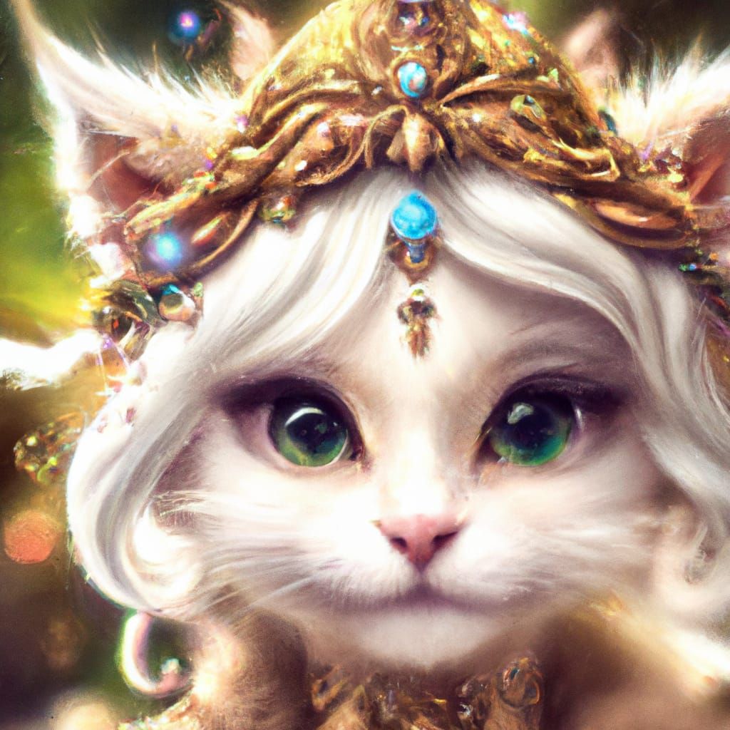 Yule Feline Princess Portrait in Fantasycore Style