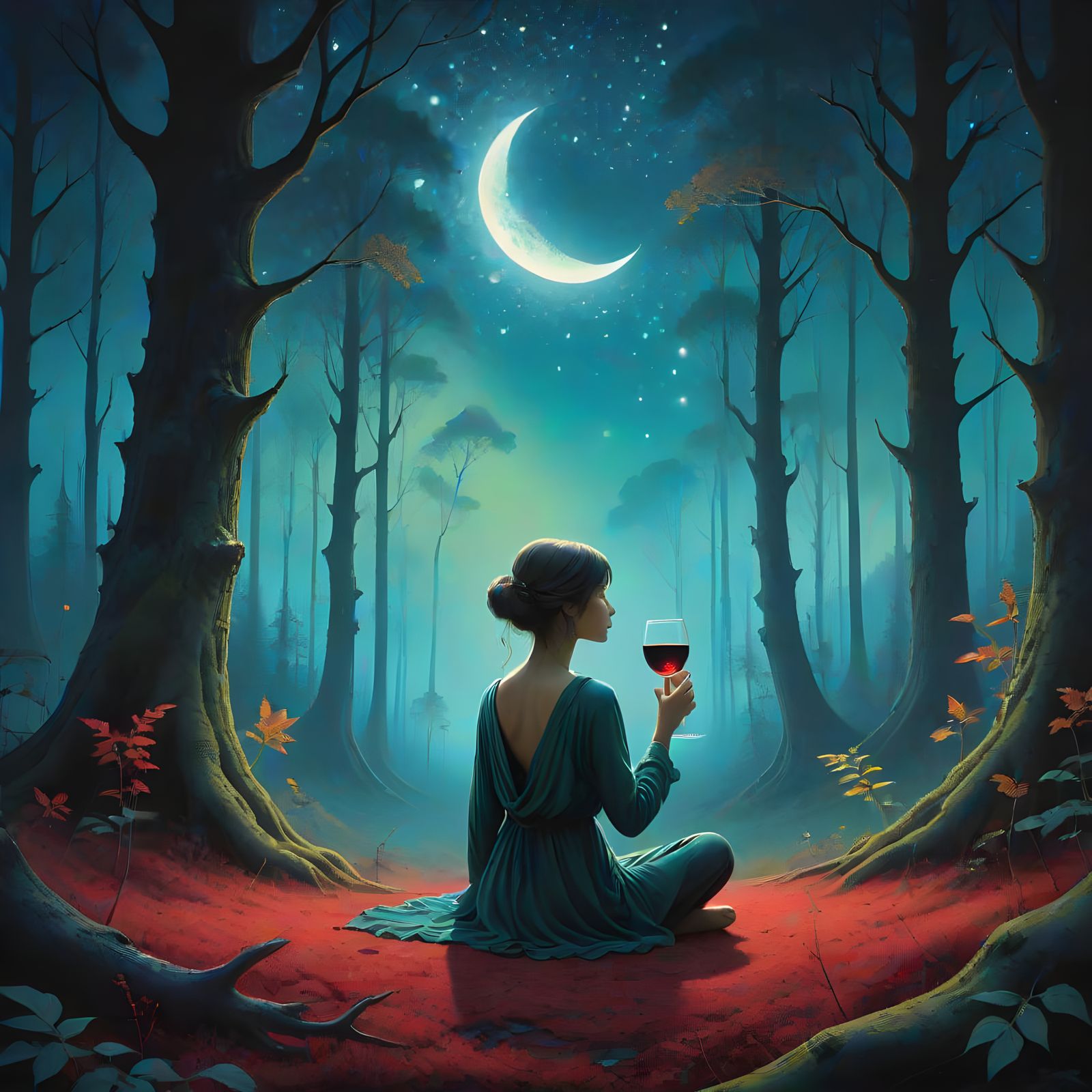 Cosmic Campsite Under Starry Skies