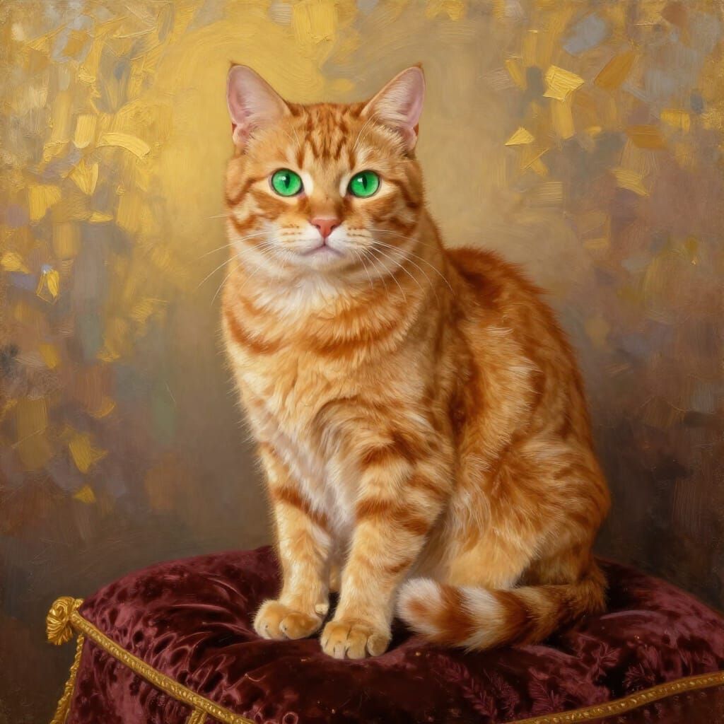 Regal Ginger Cat in Golden Hour Light