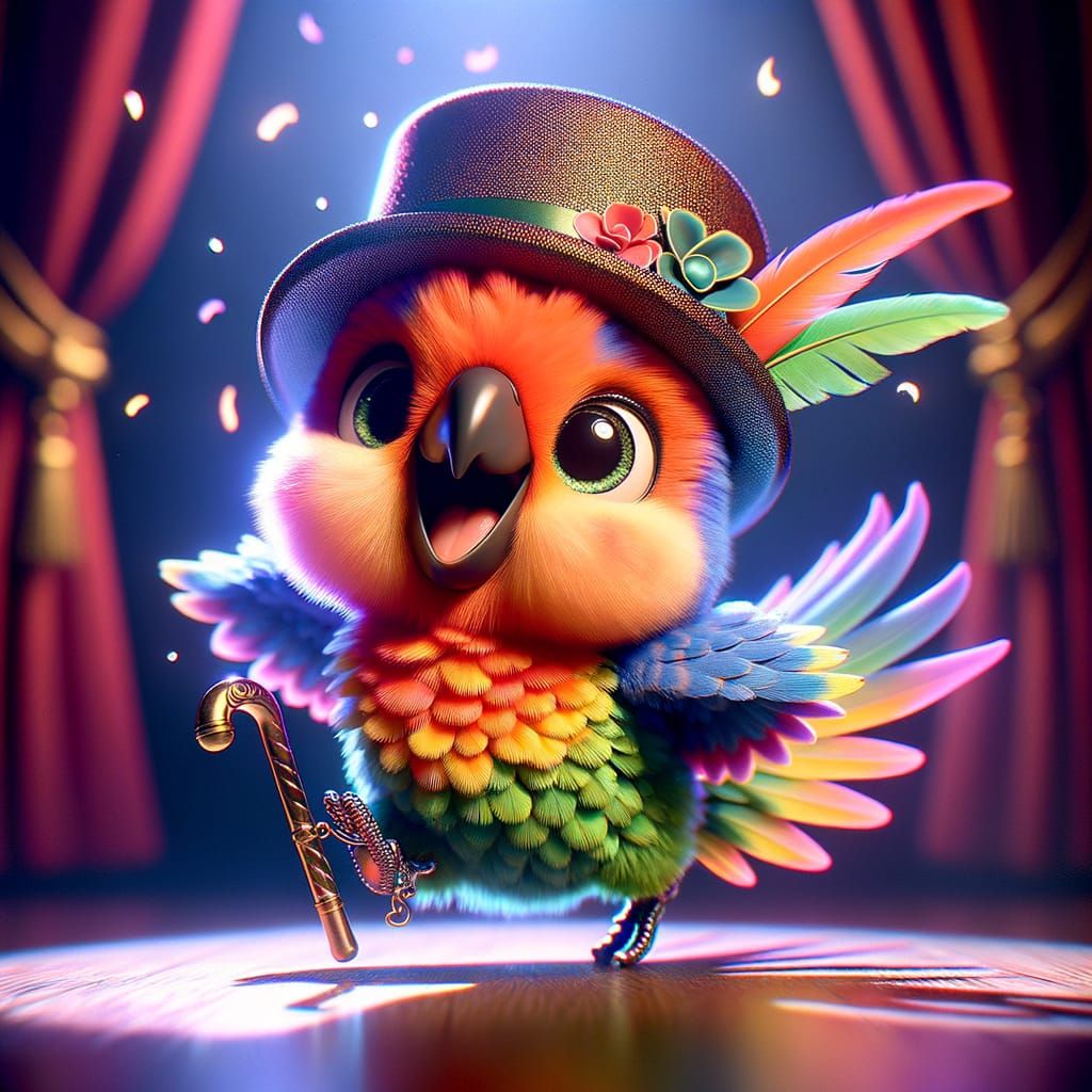 Dancing Parrot's Delightful Stage Performance
