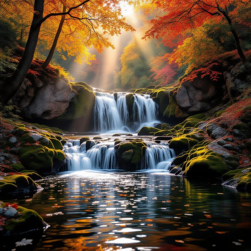 Autumn waterfall