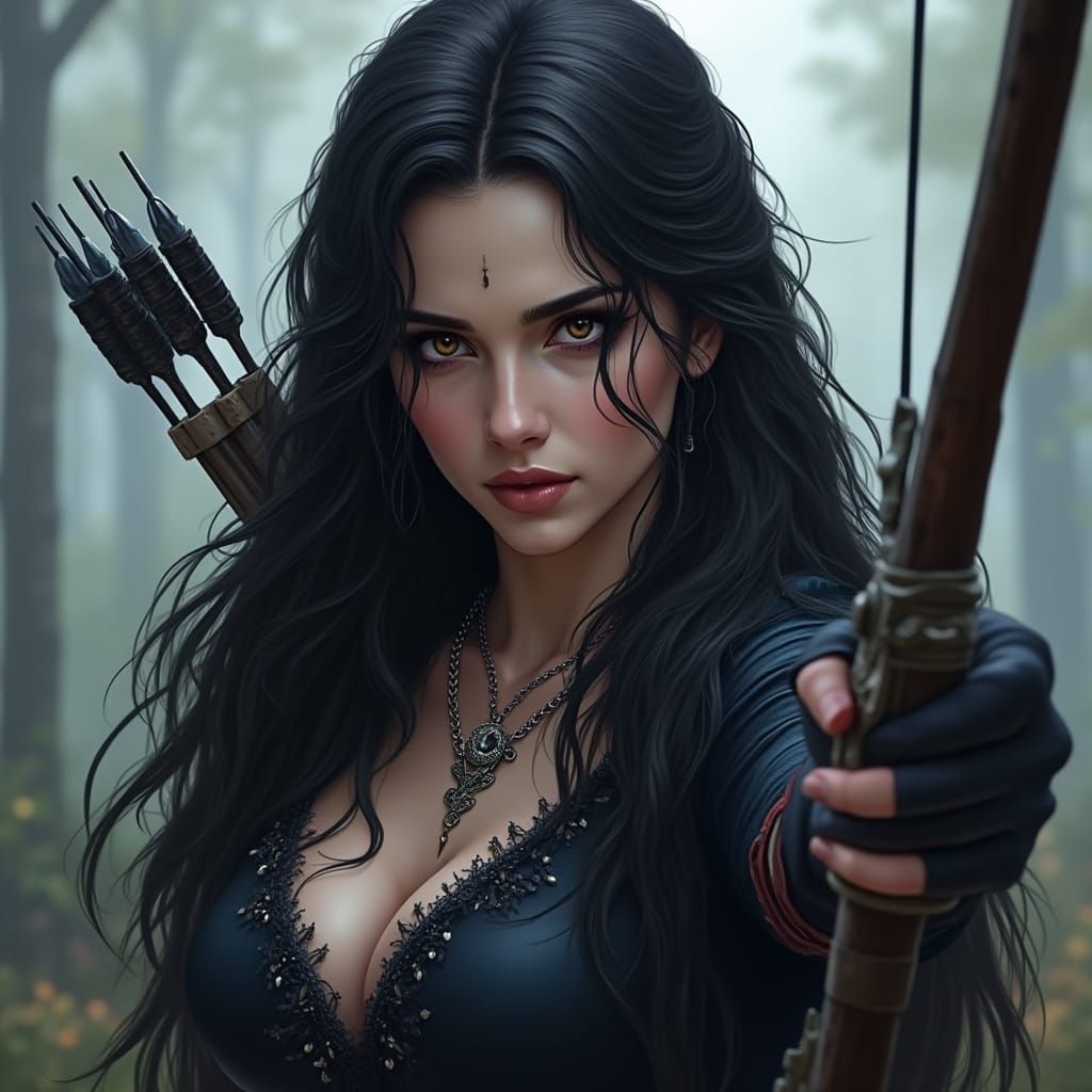 Yennefer Archer in Enchanting Cyberpunk Art