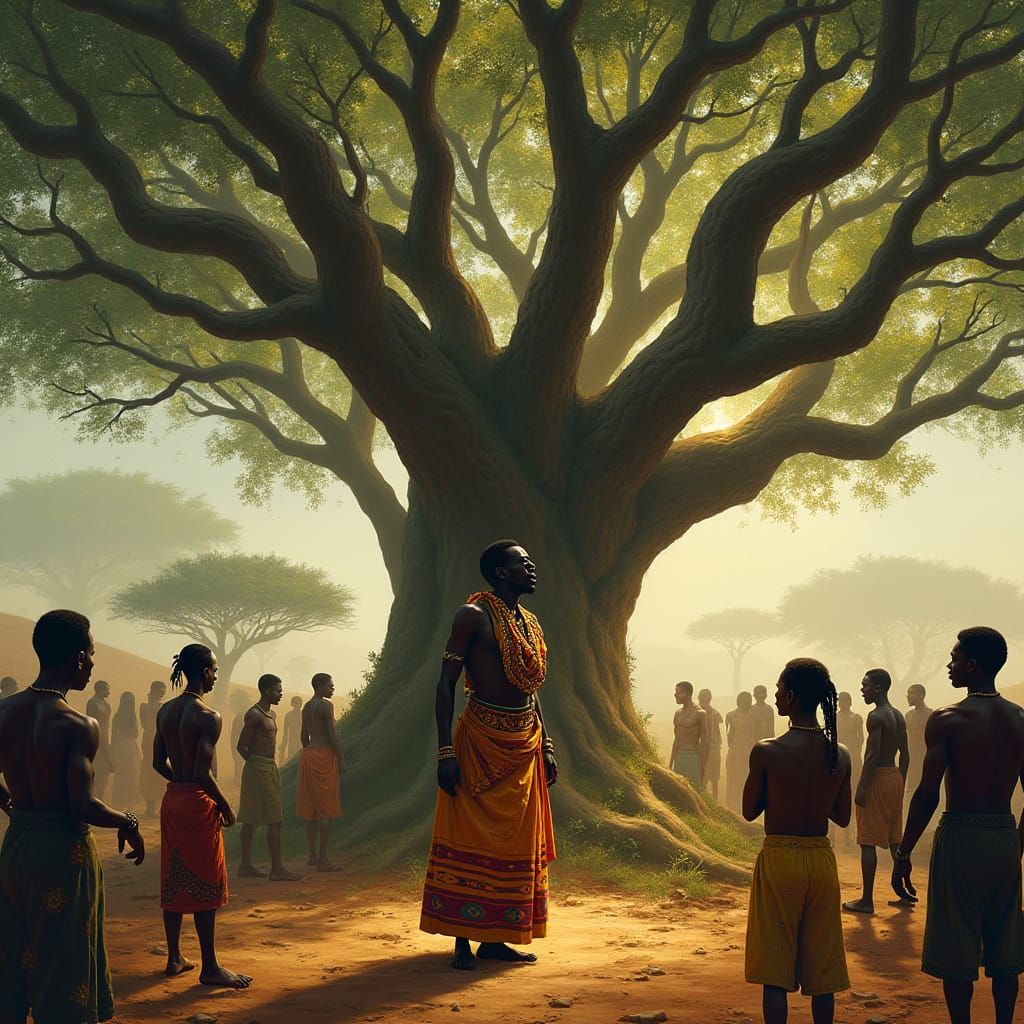 African Spirit Medium in Vibrant Rural Village