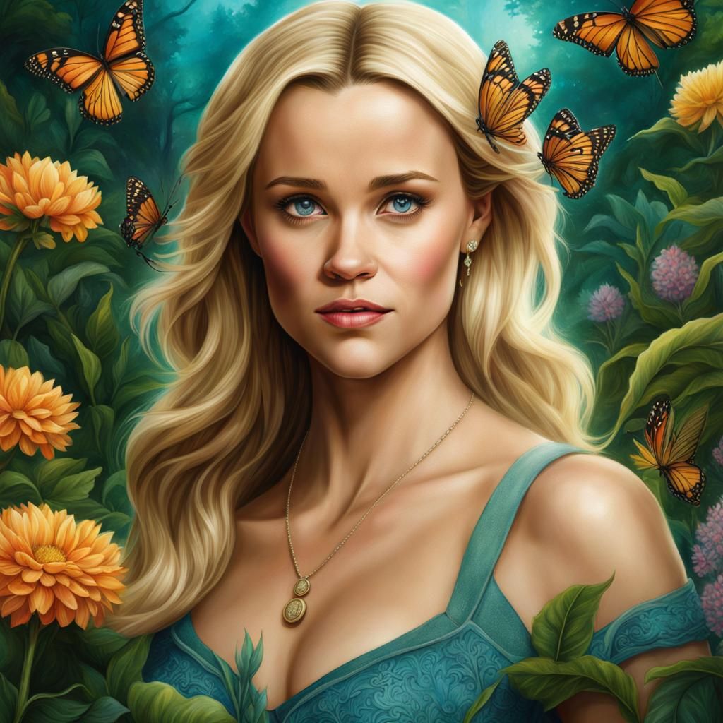 Reese Witherspoon as Mystical Creature in Fantasy Art