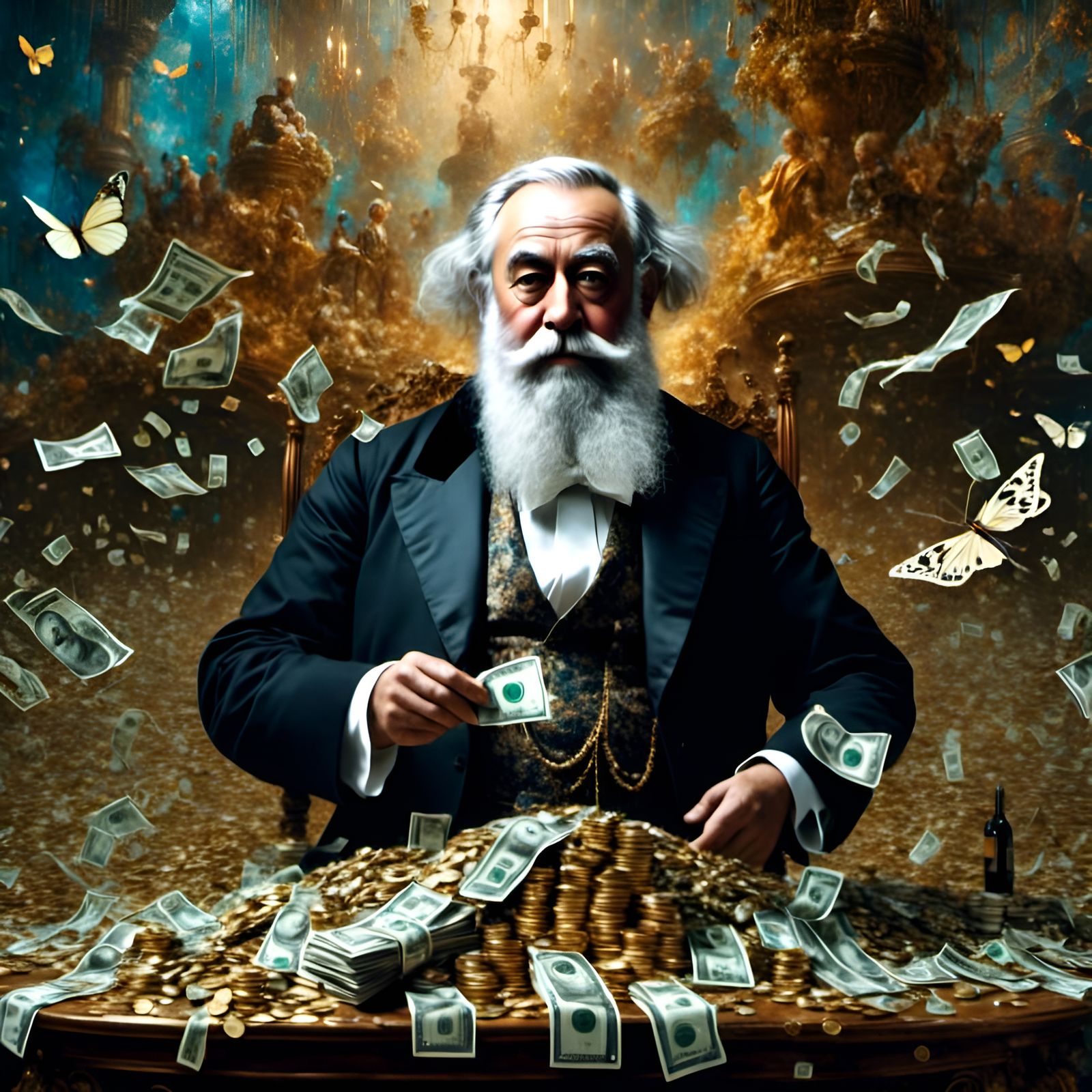 Monet-Inspired Portrait with Graffiti Effects