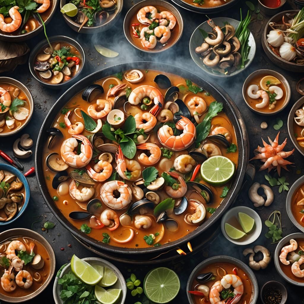 Vibrant Thai Street Food in Fantasy Style