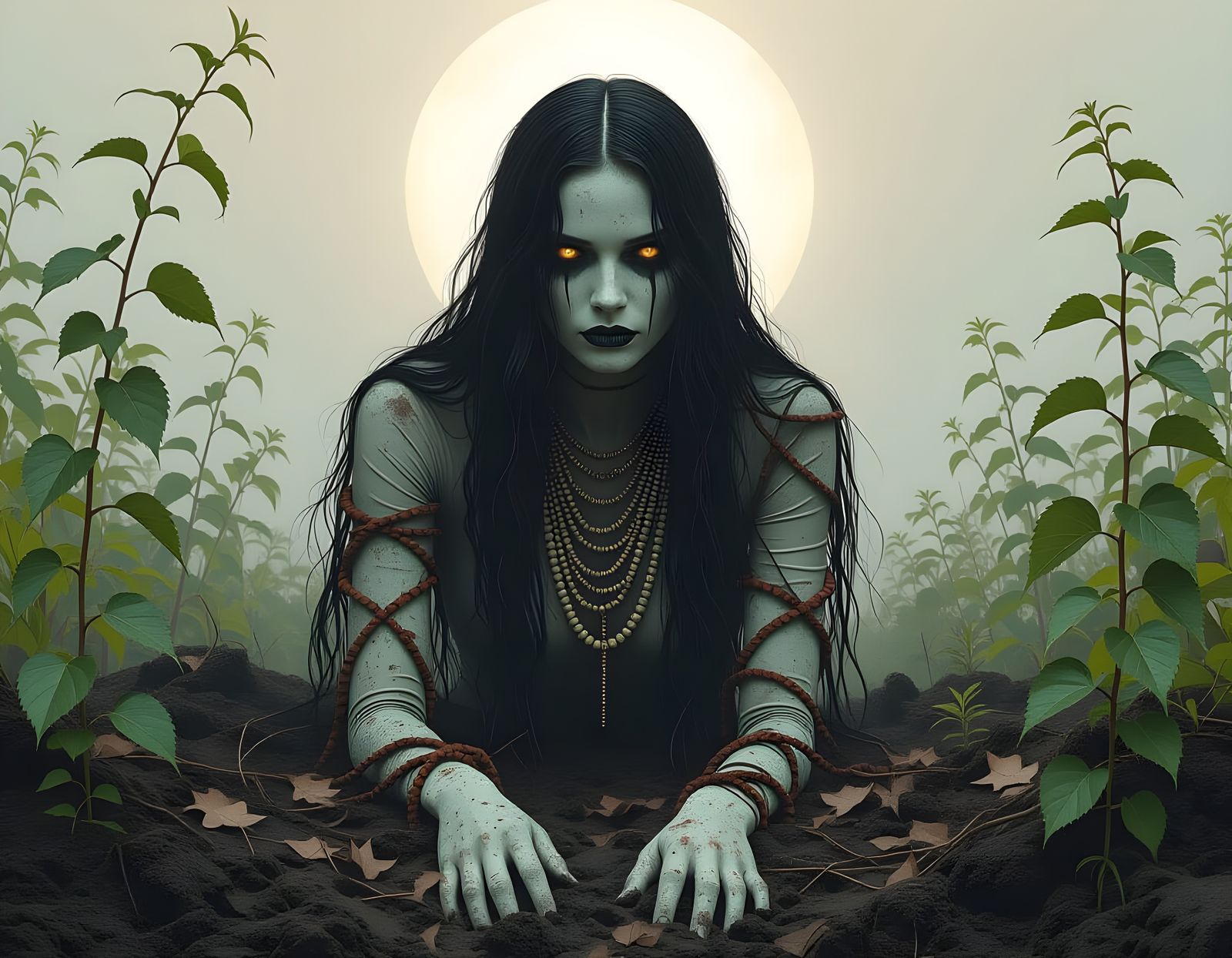 Eerie Vine Figure Rises from Creepy Garden in Gothic Horror ...