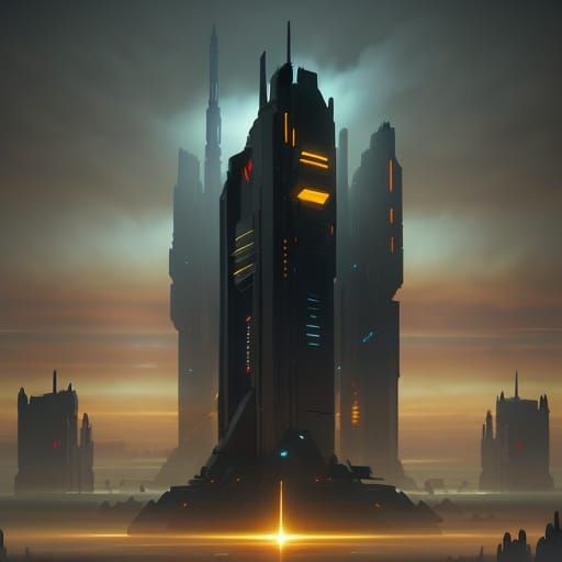 Dystopian Alien Colony in Greg Rutkowski Style