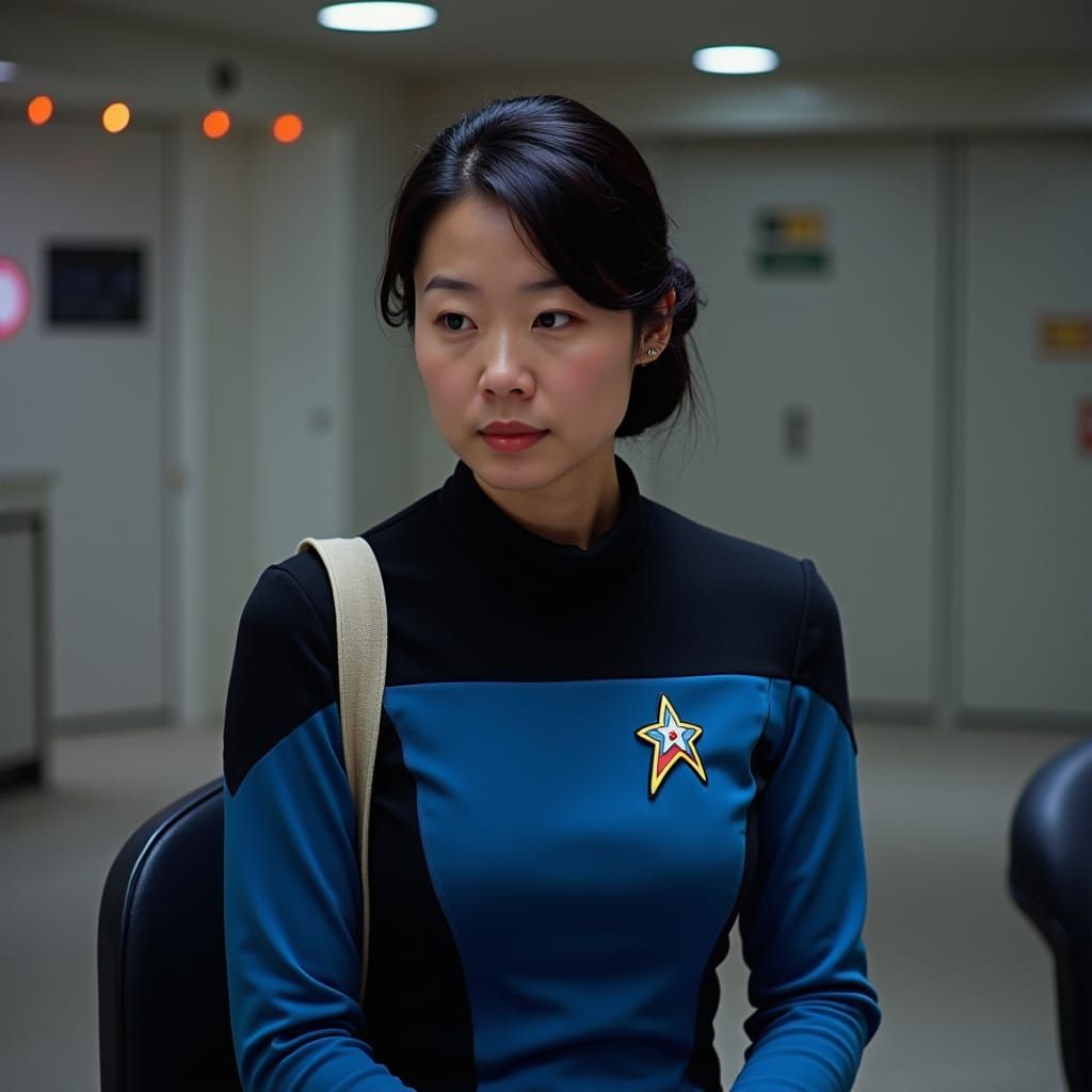 Hoshi Sato on Enterprise Bridge in Starfleet Uniform