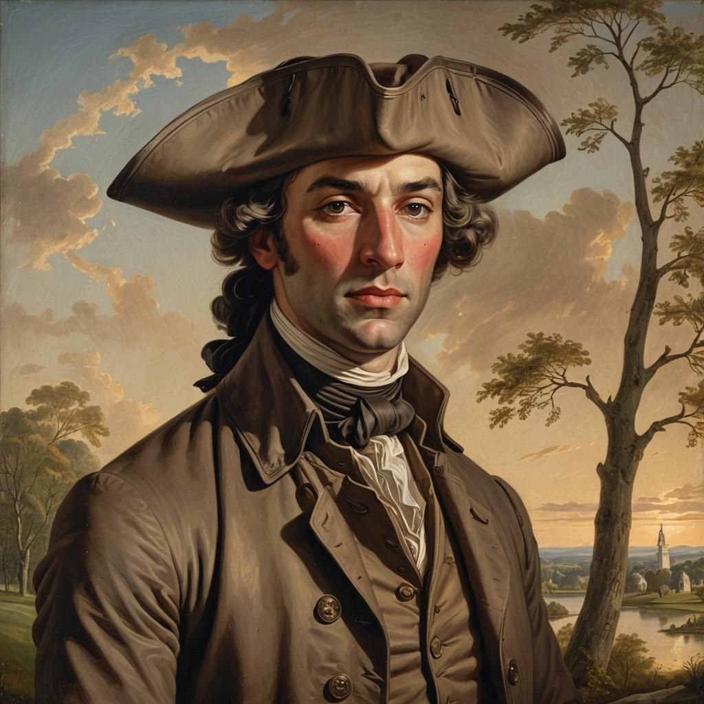 Colonial Portrait of Solomon Adams in Neoclassical Style