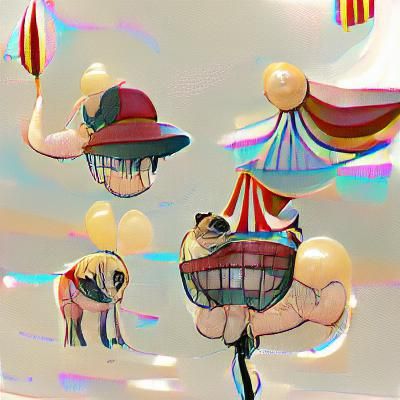Happy Pug in a Bright Circus Scene