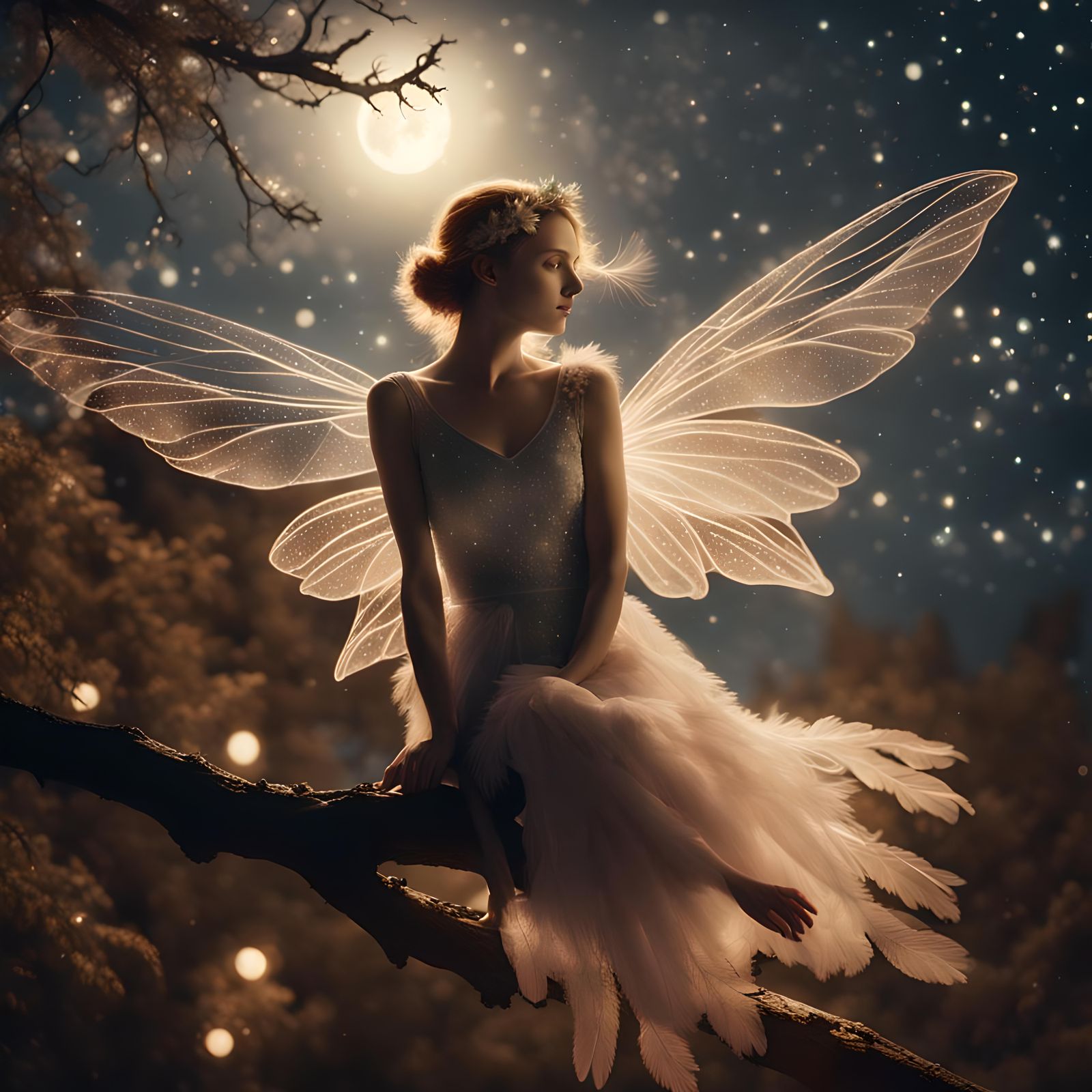 Dreamy Celestial Fairies Visit: Cinematic Film Still