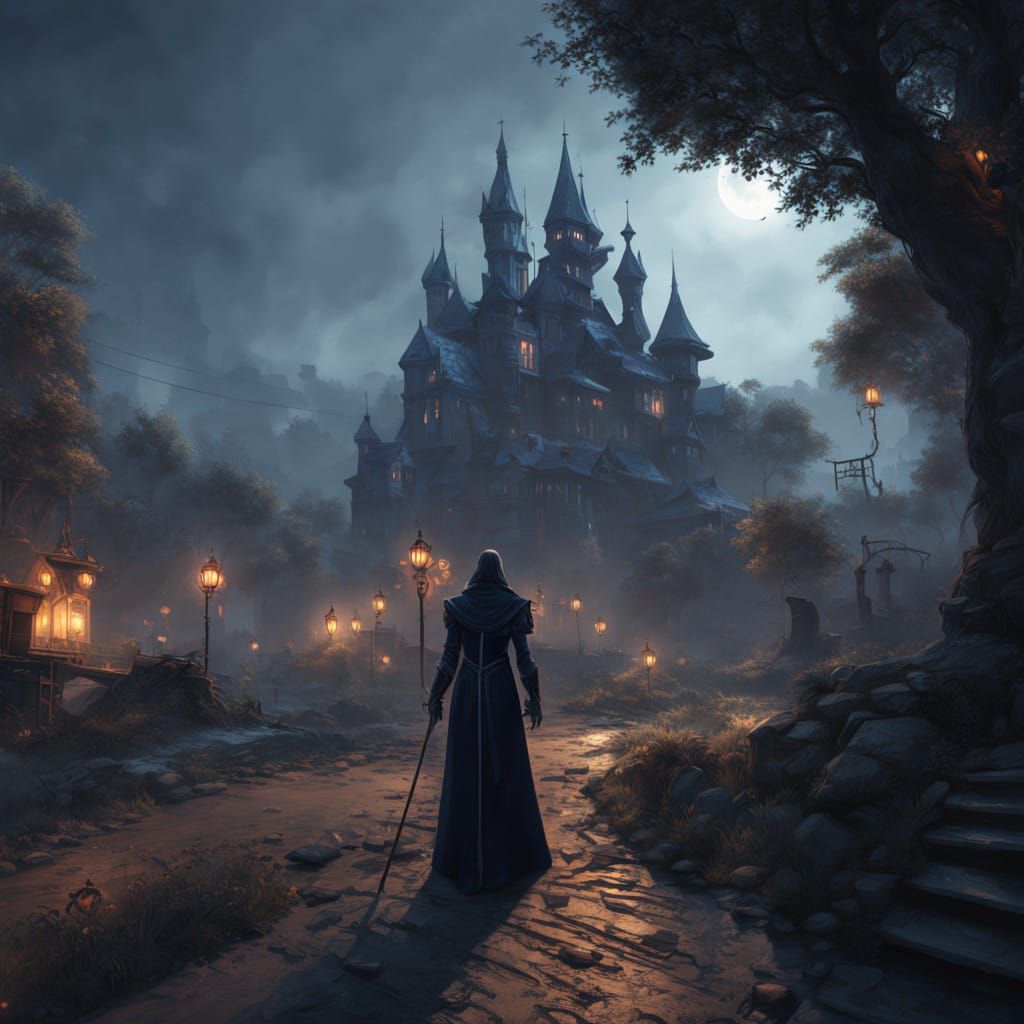 Ethereal Vampire Baroness in Icy Castle Regalia