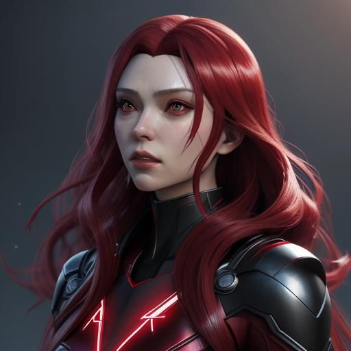 Scarlet Witch in 3D Anime Art Style