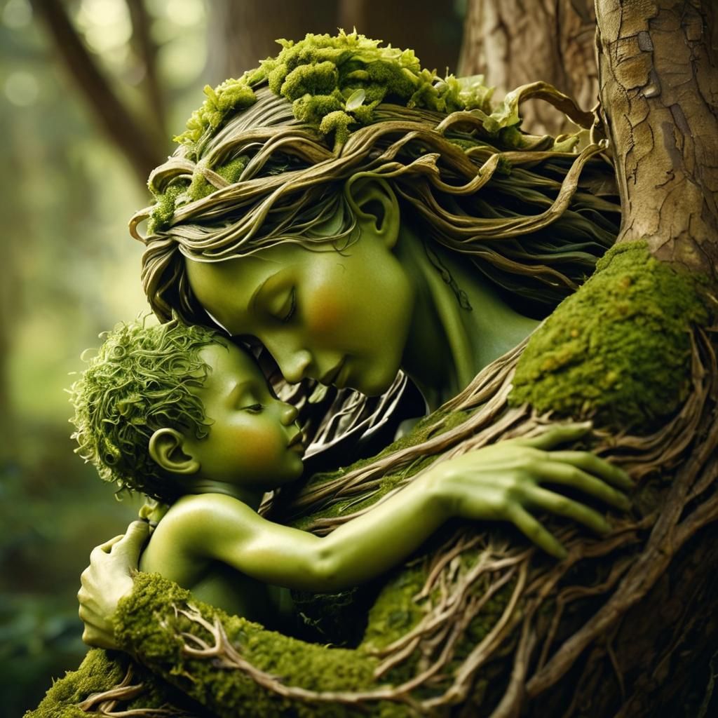 Mother Earth Fae in Mystical Embrace