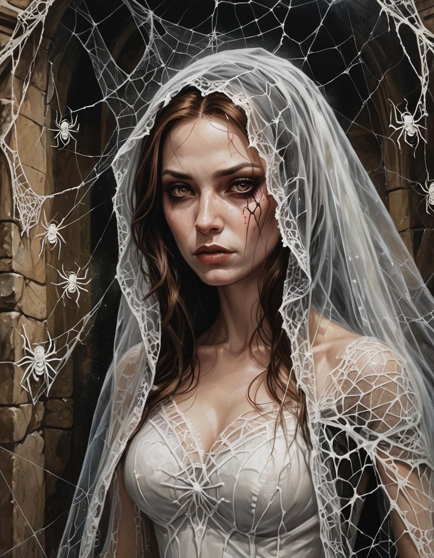 Spiderweb Wedding: A Gothic Horror Painting