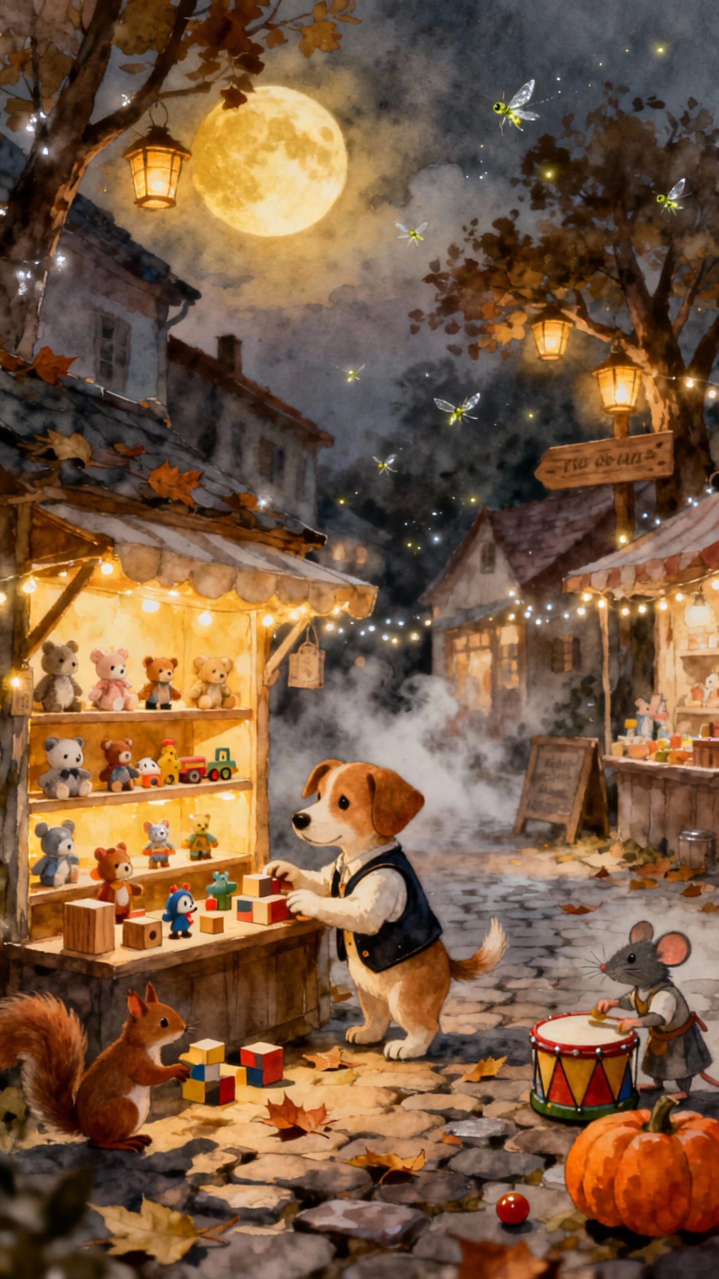 Fairytale Evening Market with Animal Shops