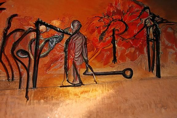 Crossroads of Life and Death: A Detailed Painting