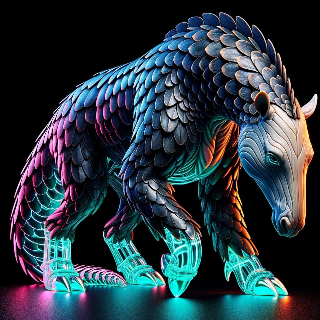 Horse-Pangolin Hybrid Carved from Marble