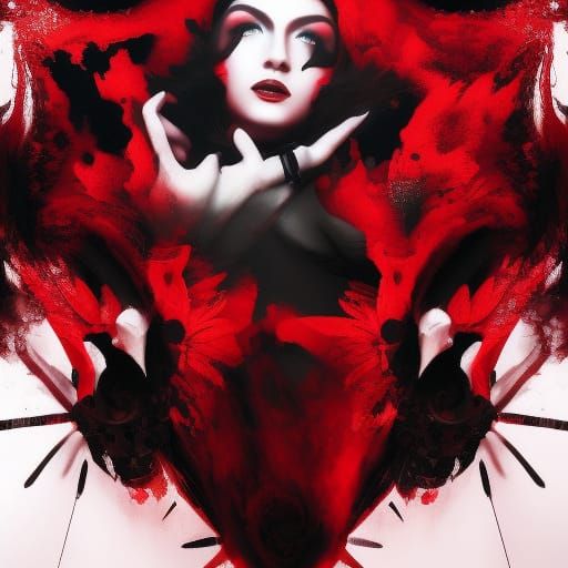 Fantastical Red and Black Concept Art