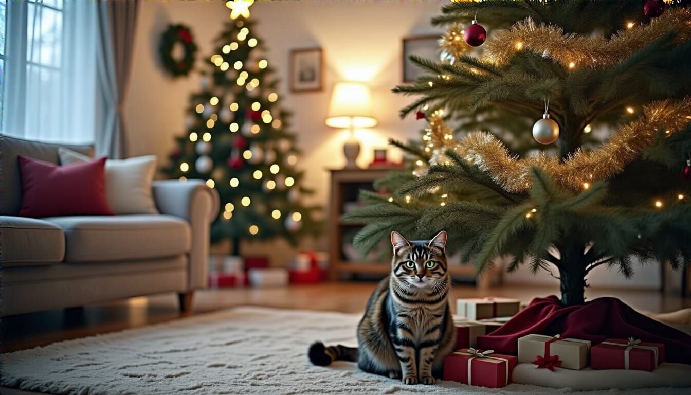 Cats Plotting Christmas Tree Destruction