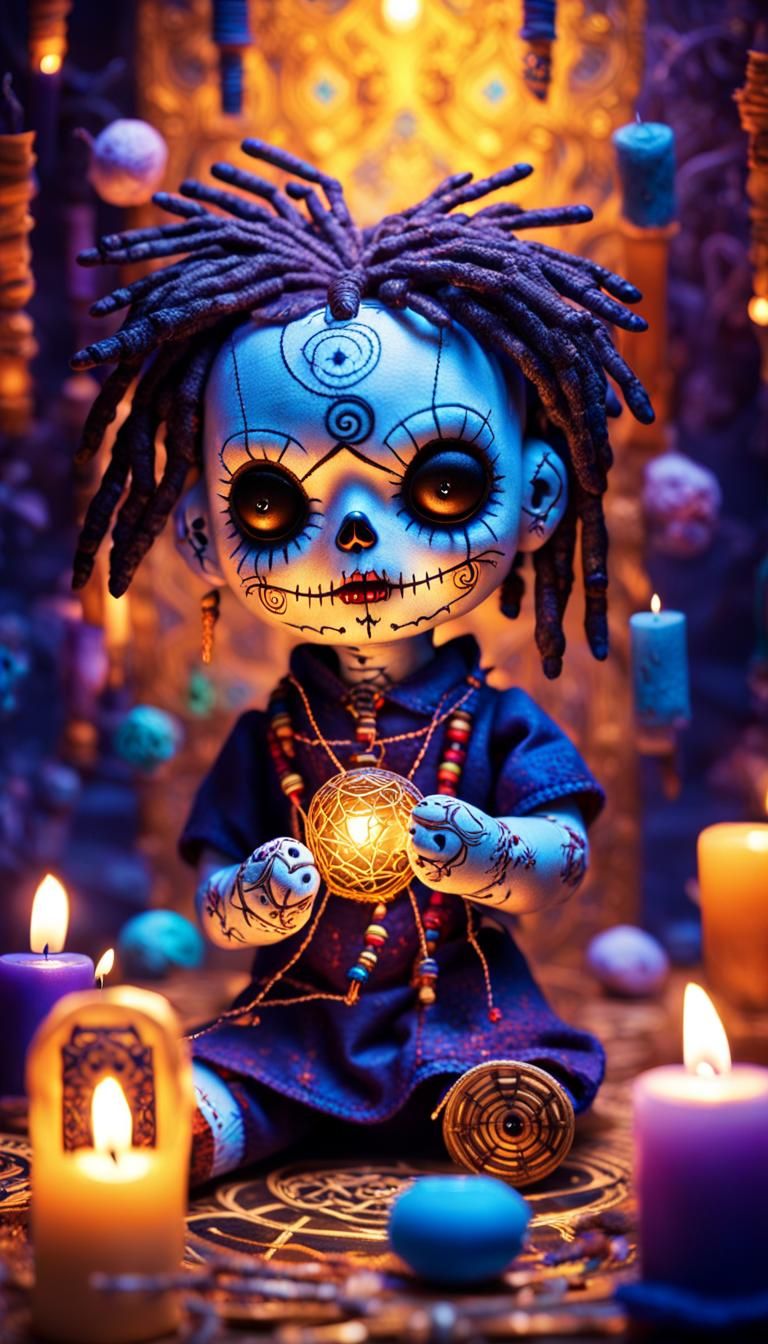 Mystical Voodoo Doll in Ritual Setting