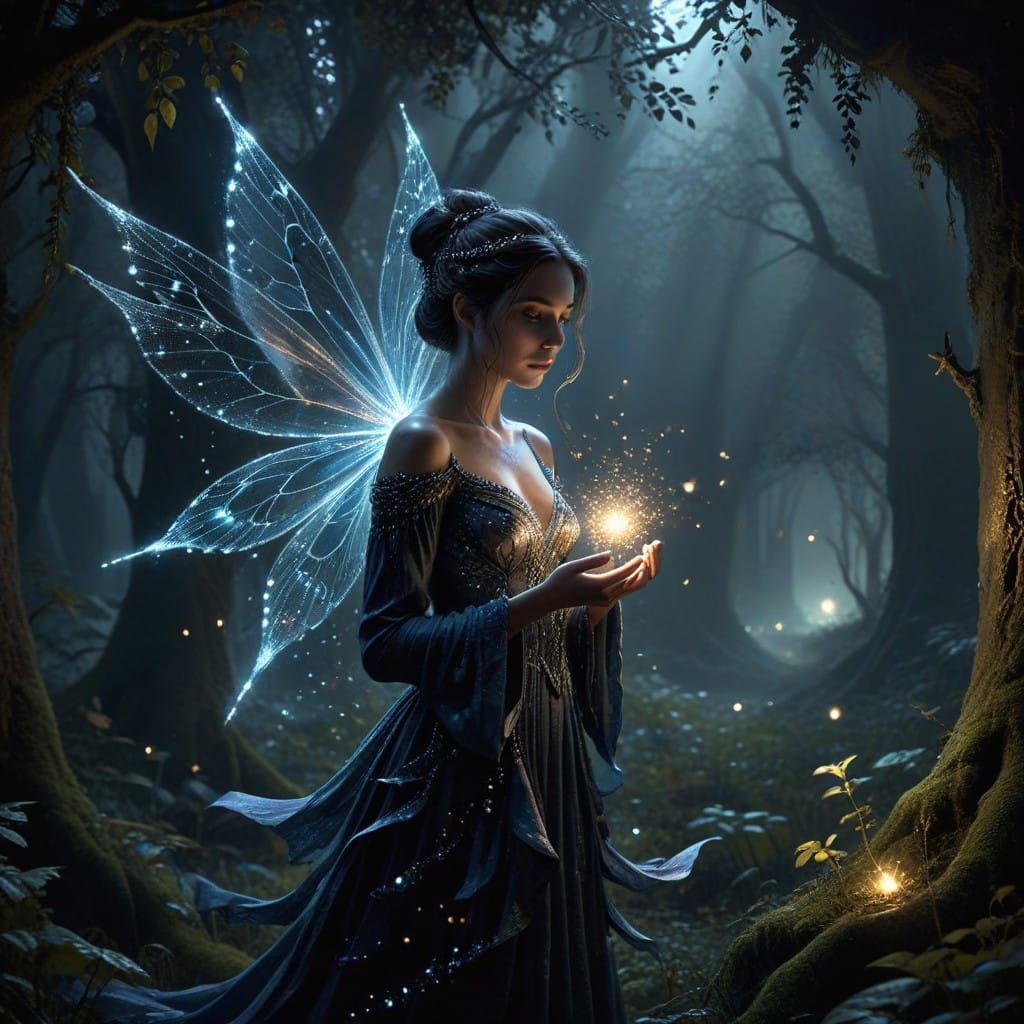 Whimsical Creatures Emerge from Shadowy Fantasy