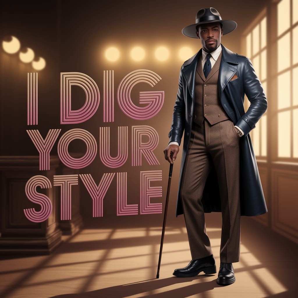 Vintage Chic Man in Retro Attire with Confident Posture