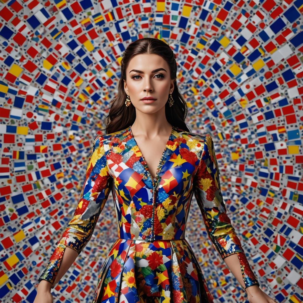 Hyperrealistic Eurovision Performer with Beautiful Face