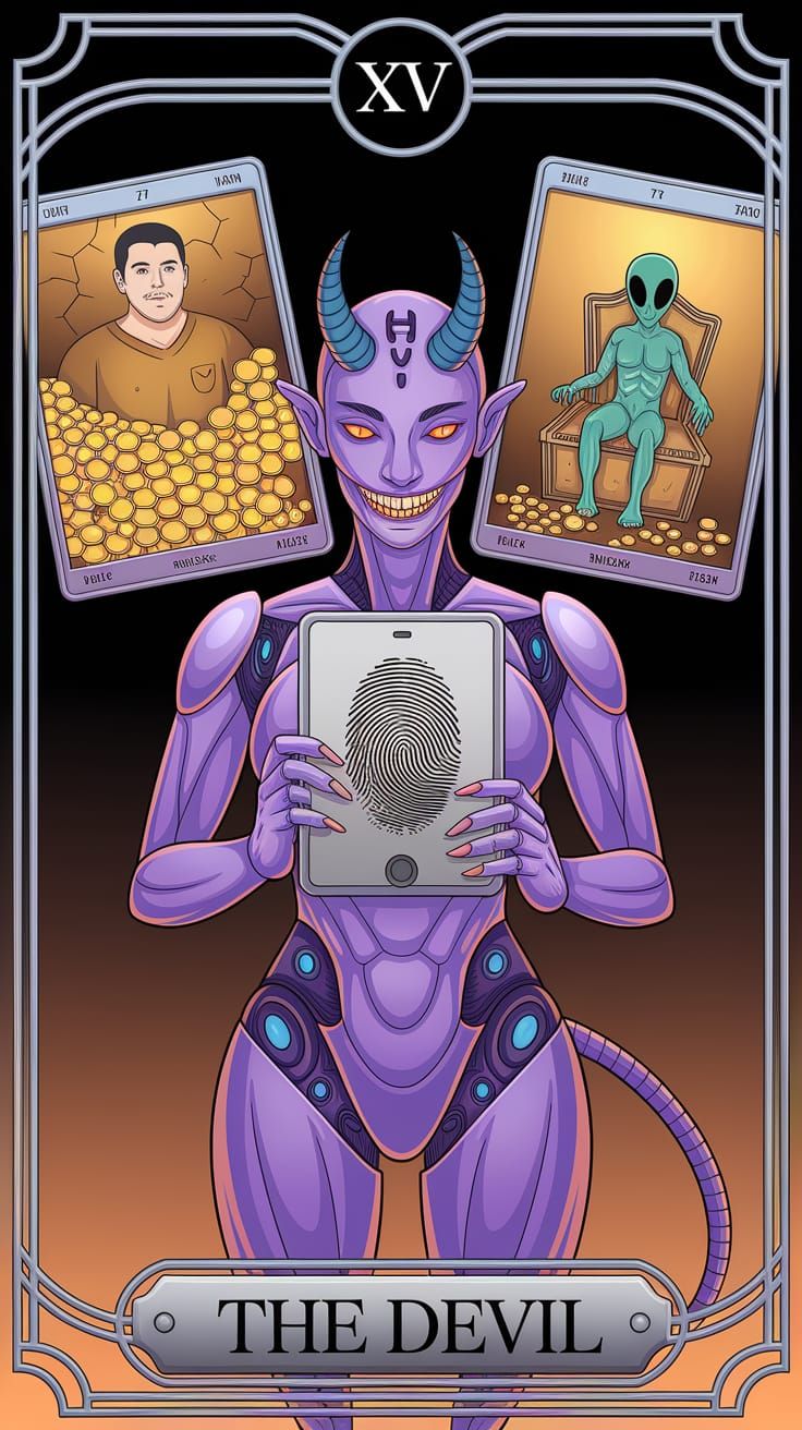 The Devil Tarot Card in Anime Style