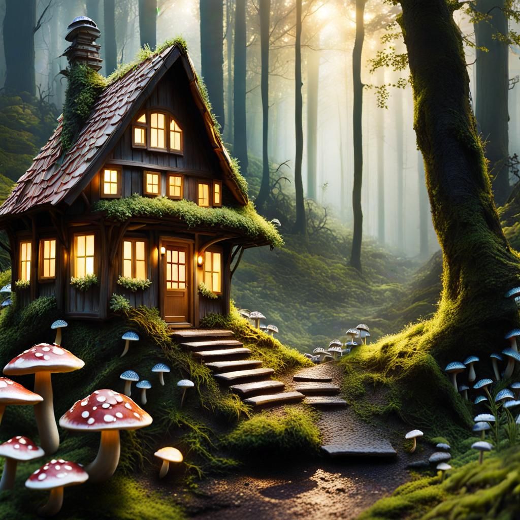 Enchanted Miniature Fairy World in Hyperrealistic 3D