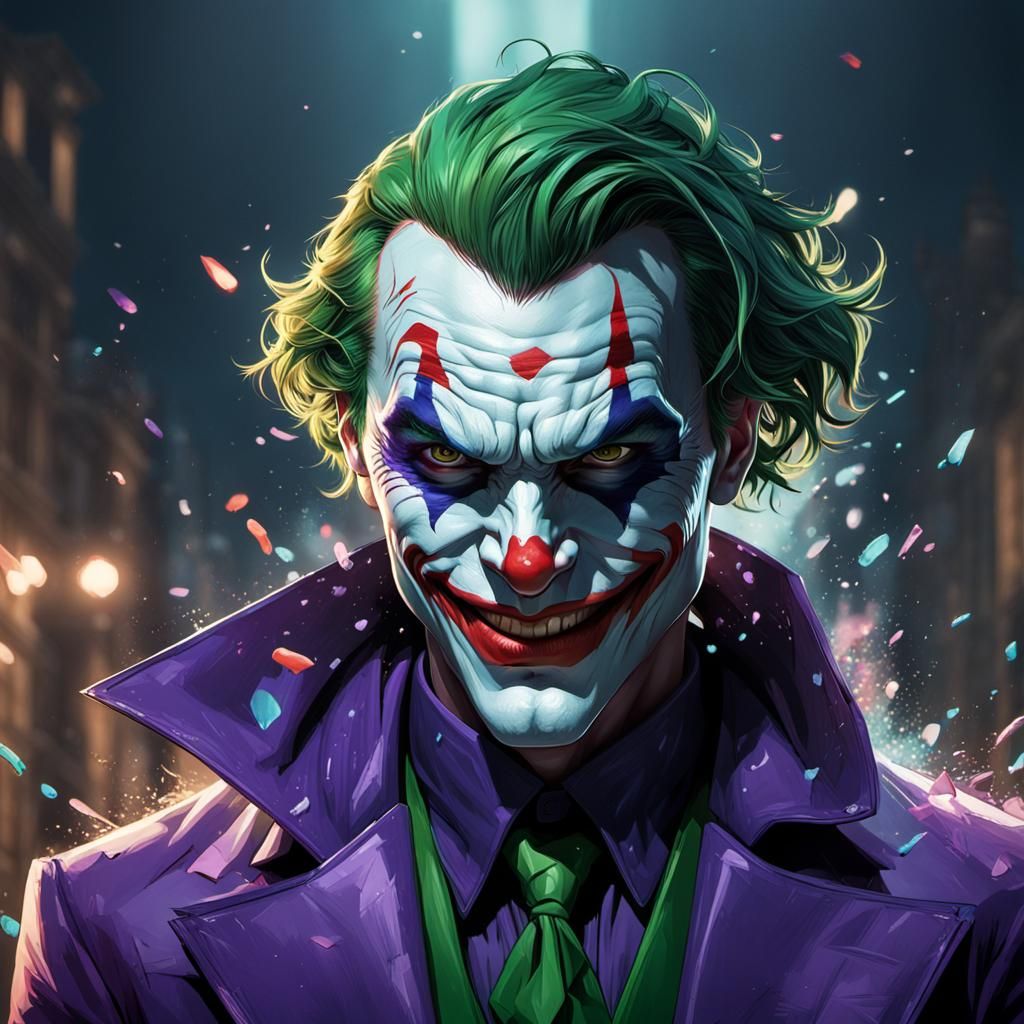 Hyperdetailed Joker Portrait in Art Nouveau Style