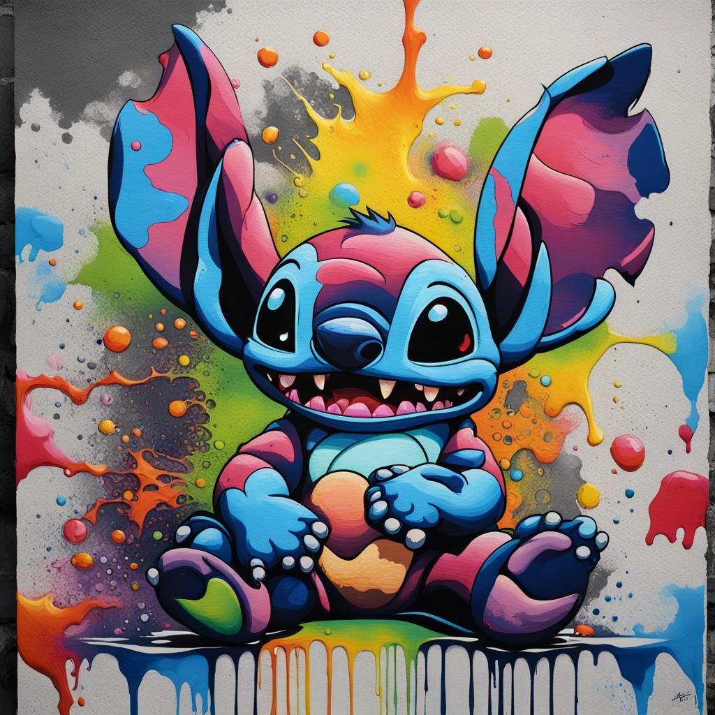 Stitch Graffiti Art in Polychromatic Hues