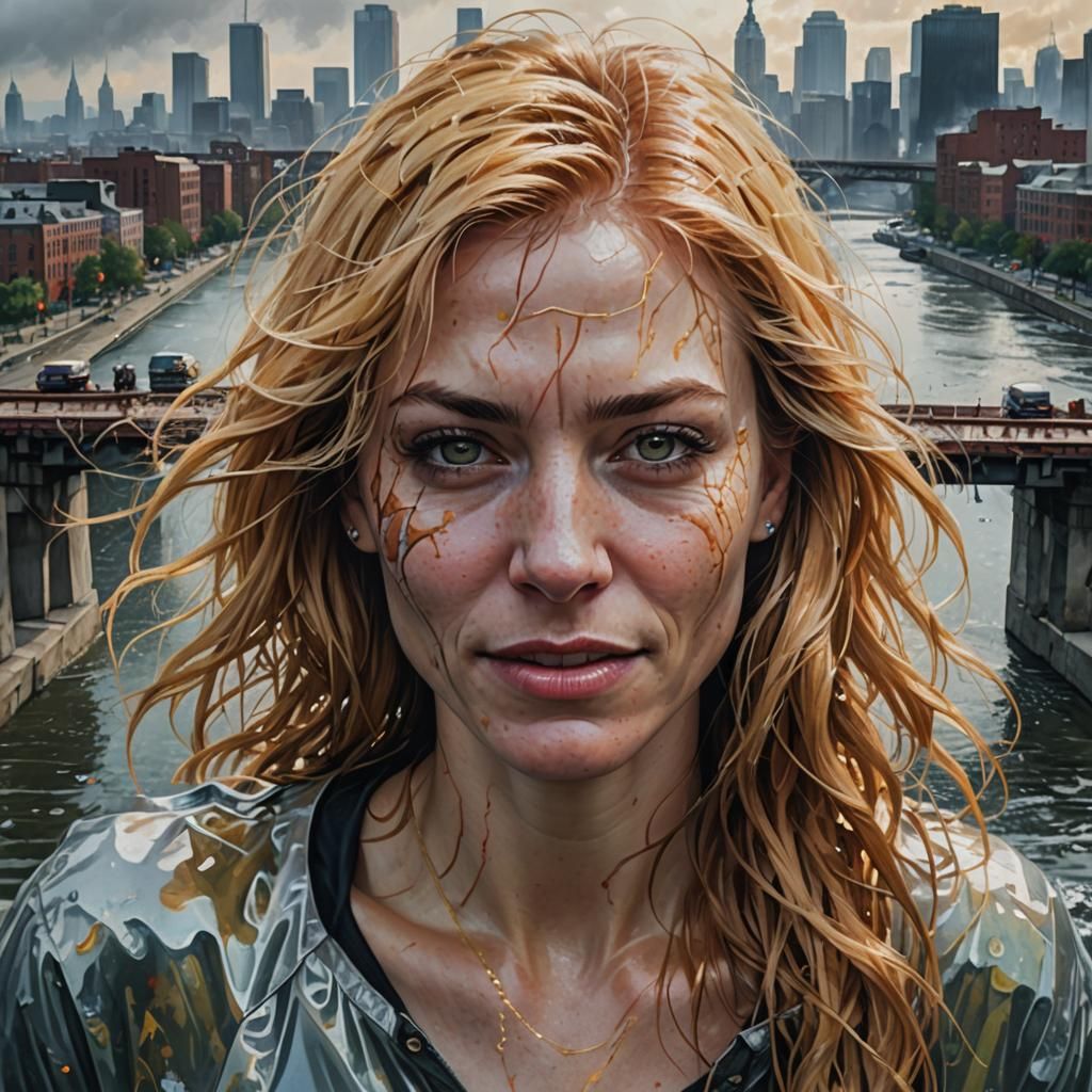 Woman's Fall: Dynamic Portrait in Golden Hour Lighting