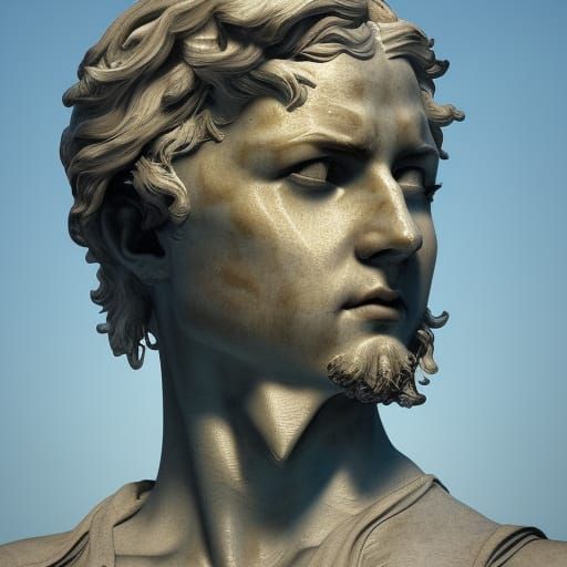 Detailed Roman Statue Portrait in 8k Resolution