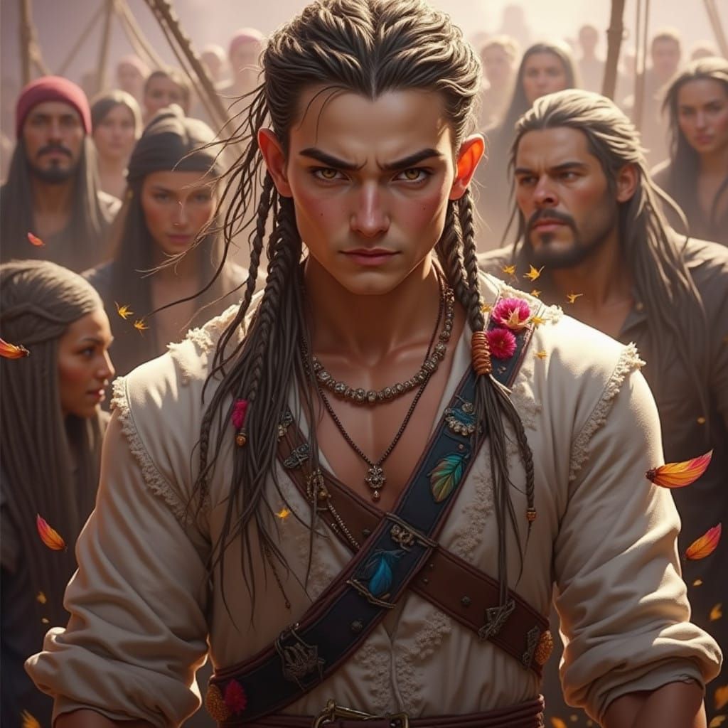 Fearsome Pirate Cultivator in a Storm of Color