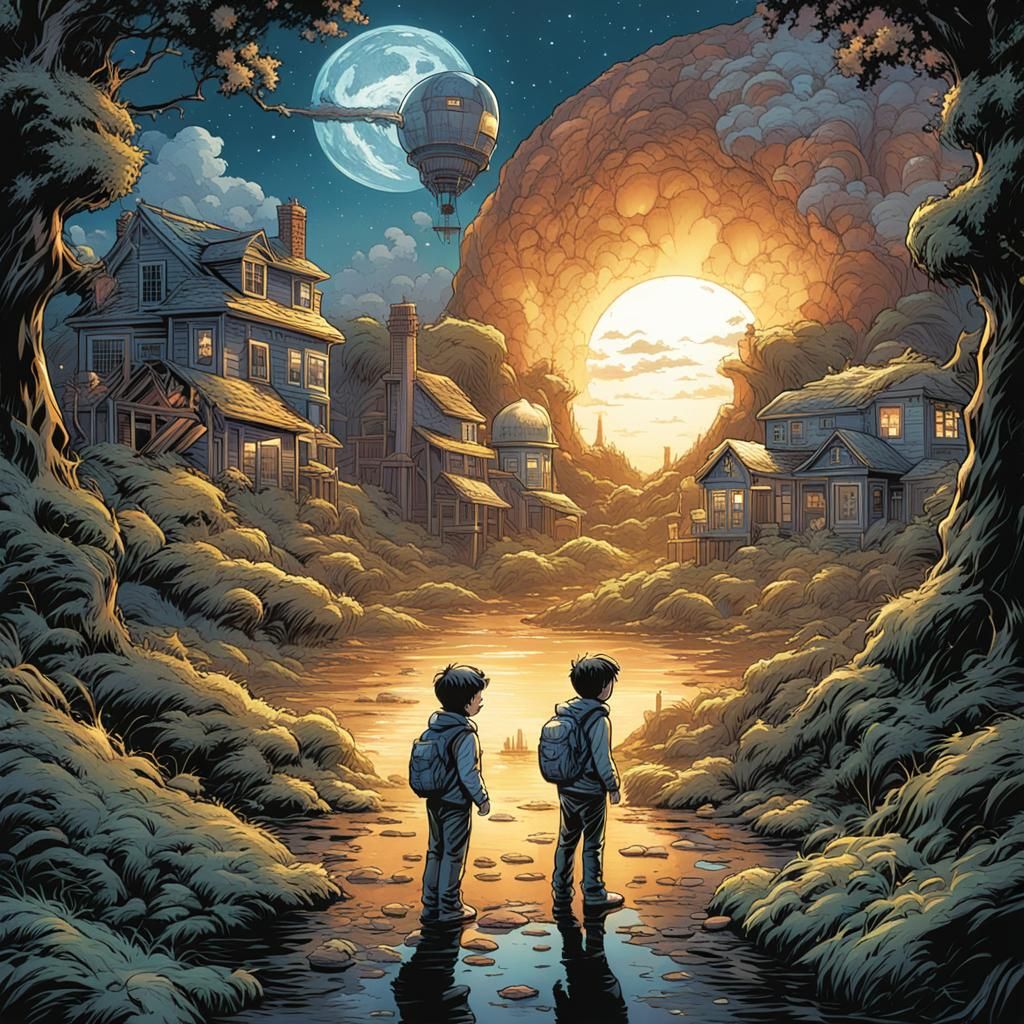 Vibrant Comic Book Art of a Child's Dream