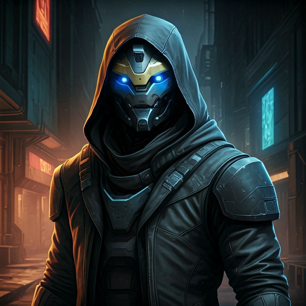 Cayde-6 in Cyberpunk Alley: Destiny 2 Exo Portrait