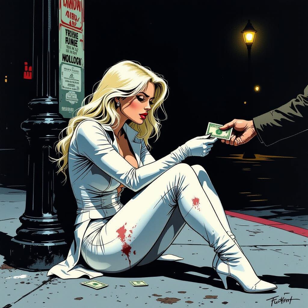 Pulp Style Emma Frost Street Corner Scene