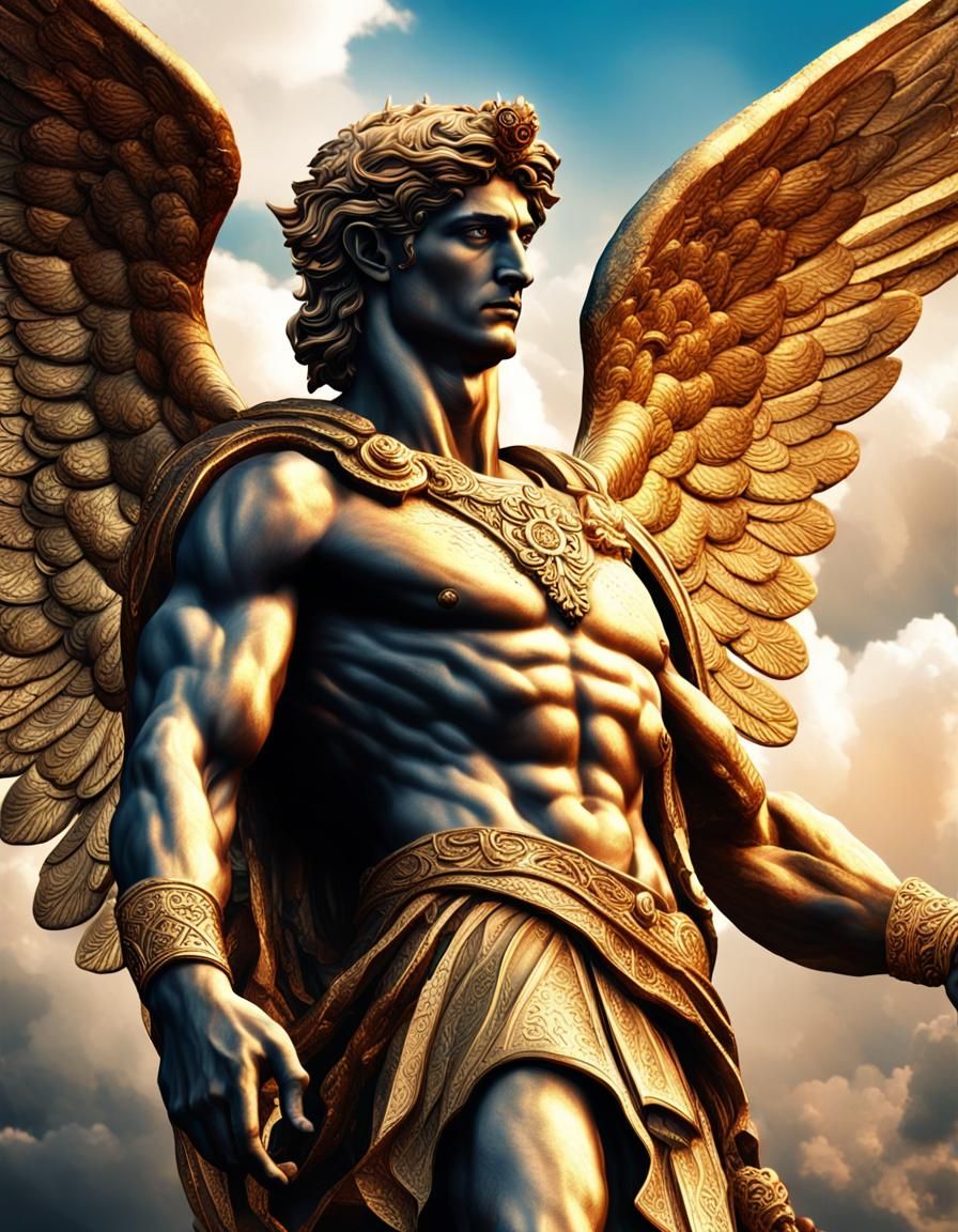 Eros, Greek God of Love, in Hyperrealistic Detail