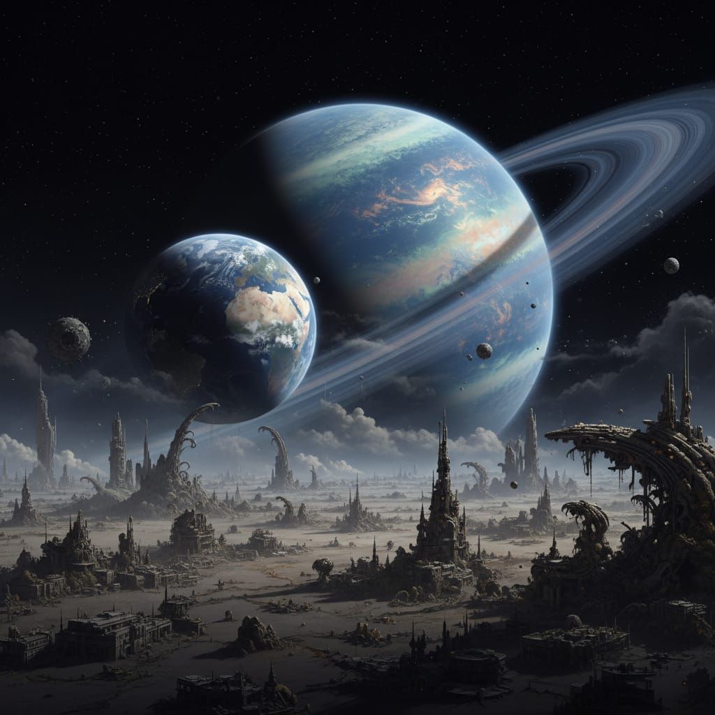 Barren Earth as Satellite to Gas Giant