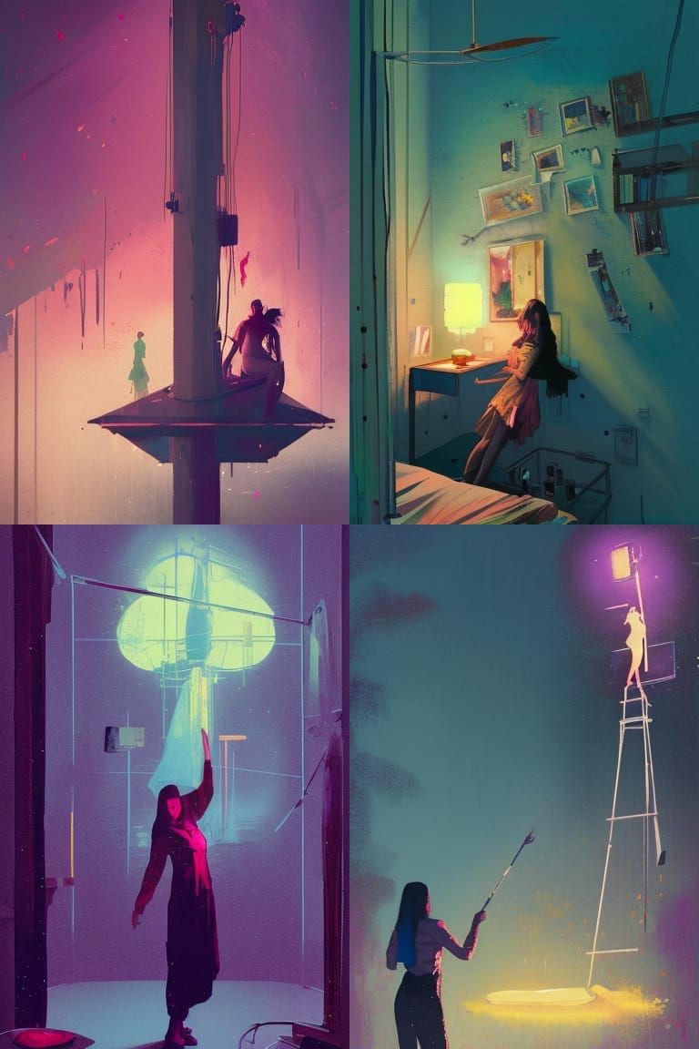Young Woman's Pop Art Bedroom Painting