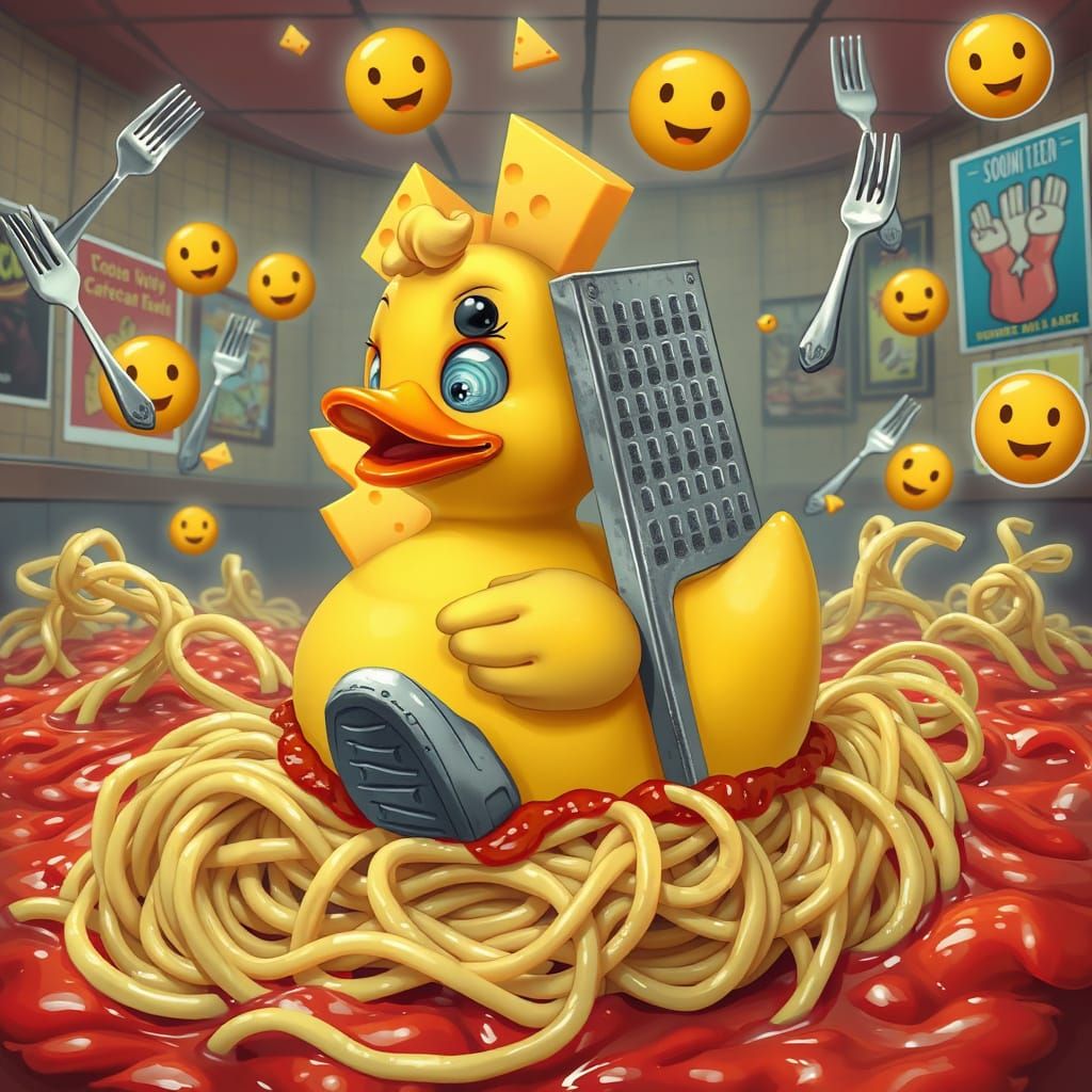 Surreal Rubber Duck Hybrid in Fever Dream Style